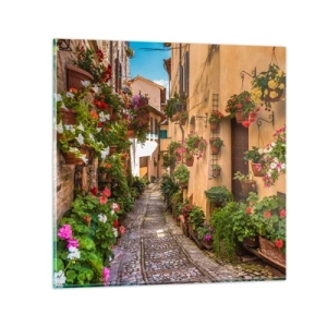 Tablou pe sticlă - Străduță italiană - 60x60 cm