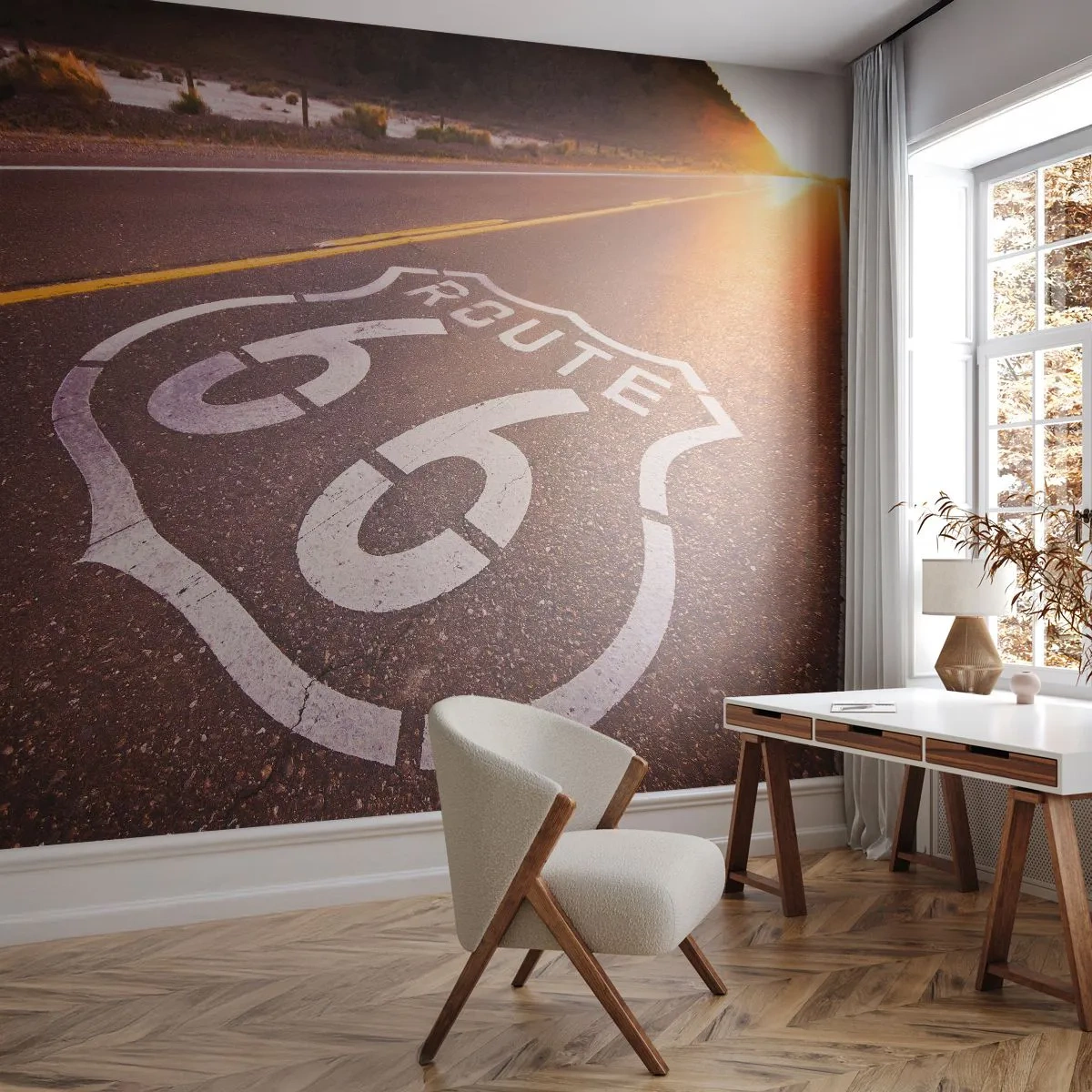Fototapetă personalizată Premium Canvas - Celebrul Route 66 - STATELE UNITE ALE AMERICII, Automobile, Ruta 66