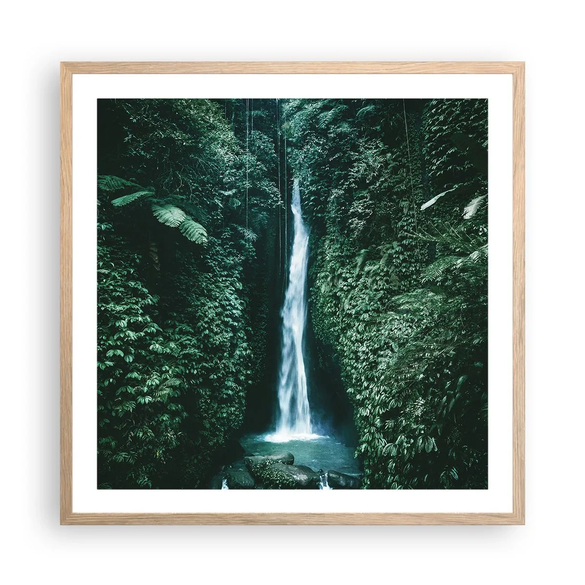 Poster în ramă de stejar deschis - Băi tropicale - 60x60 cm