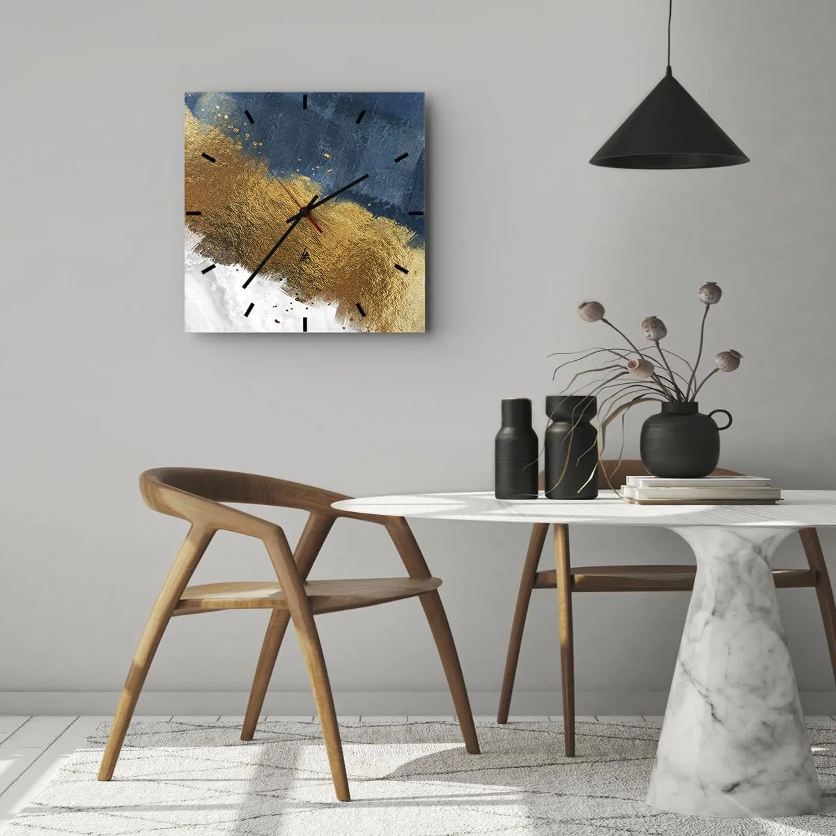 Ceas de perete - Ceas pe sticlă - Culorile verii - 30x30 cm