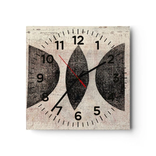 Ceas de perete - Ceas pe sticlă - Abstracție etnică - 30x30 cm