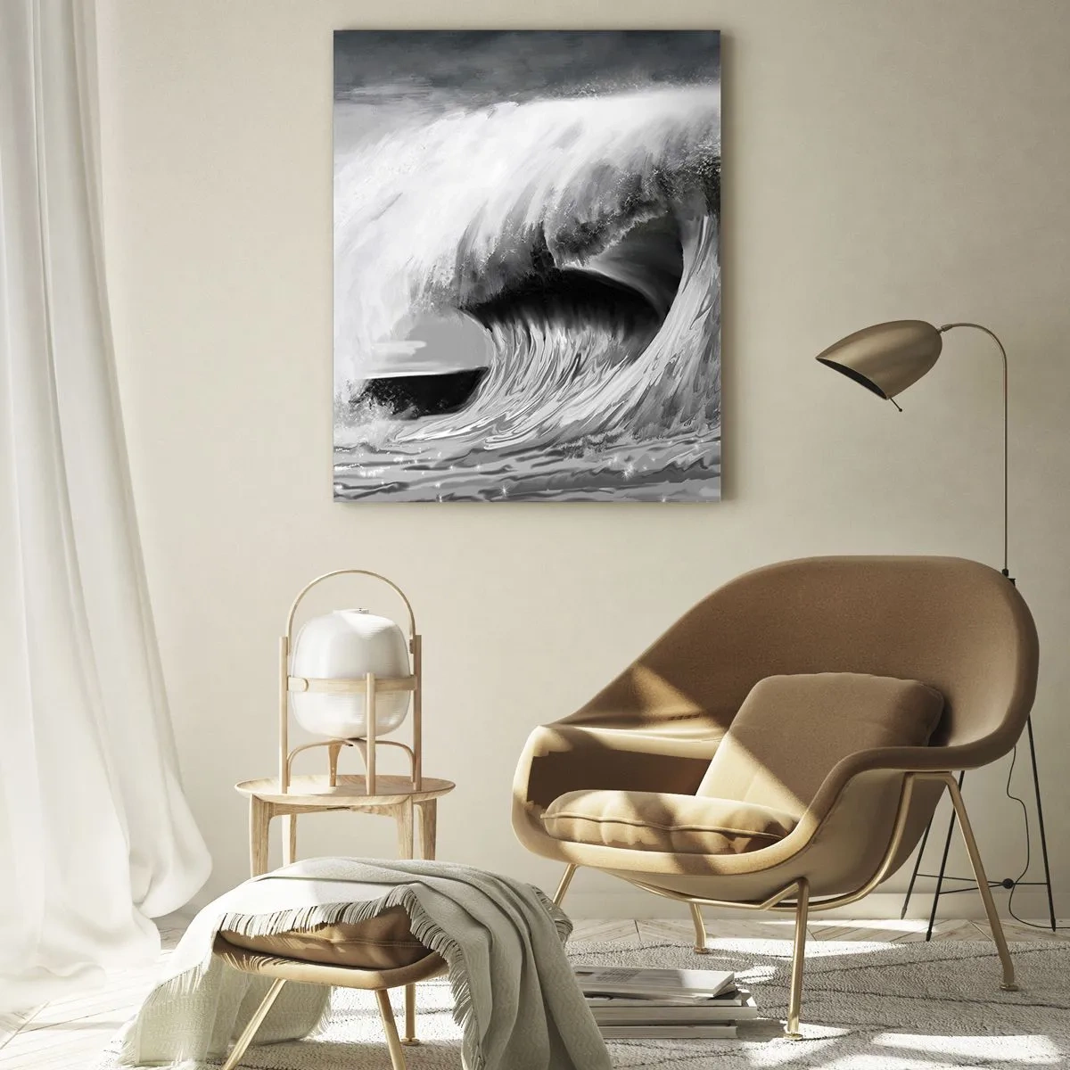 Tablou pe sticlă - Mânia oceanului - 50x70 cm