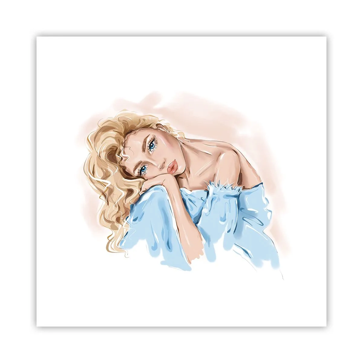 Poster - Scufundată în vis albastru - 30x30 cm