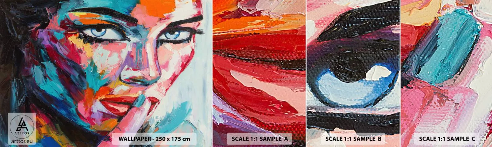 Mostră de Tapet Standard Eco - Primul nostru secret - Portretul unei femei, Față, Bucată - 100x30 cm