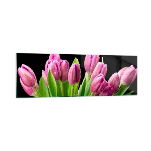 Tablou pe sticlă - Bucurie de liliac de primăvară - 160x50 cm