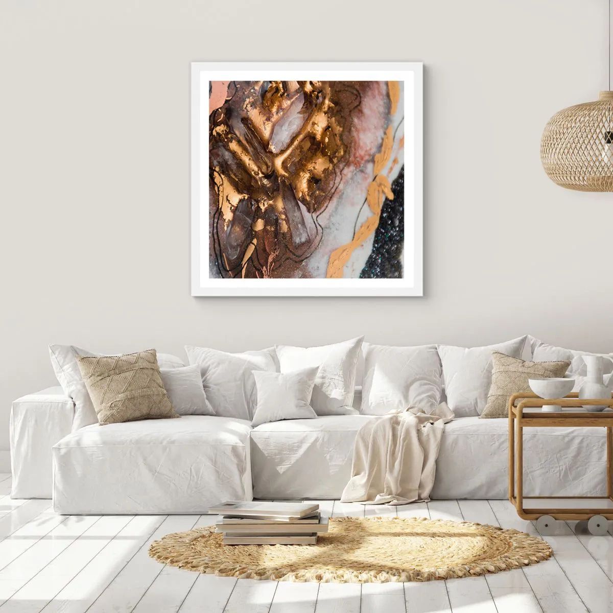 Poster în ramă albă - Elementul pământ - 50x50 cm