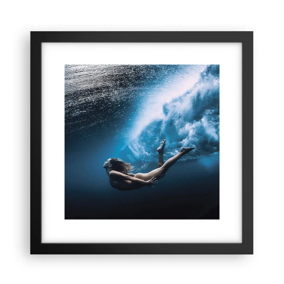 Poster în ramă neagră - Sirena modernă - 30x30 cm
