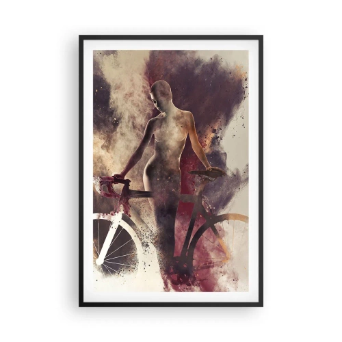Poster în ramă neagră - În forme de marmură sufletul ciclist - 61x91 cm