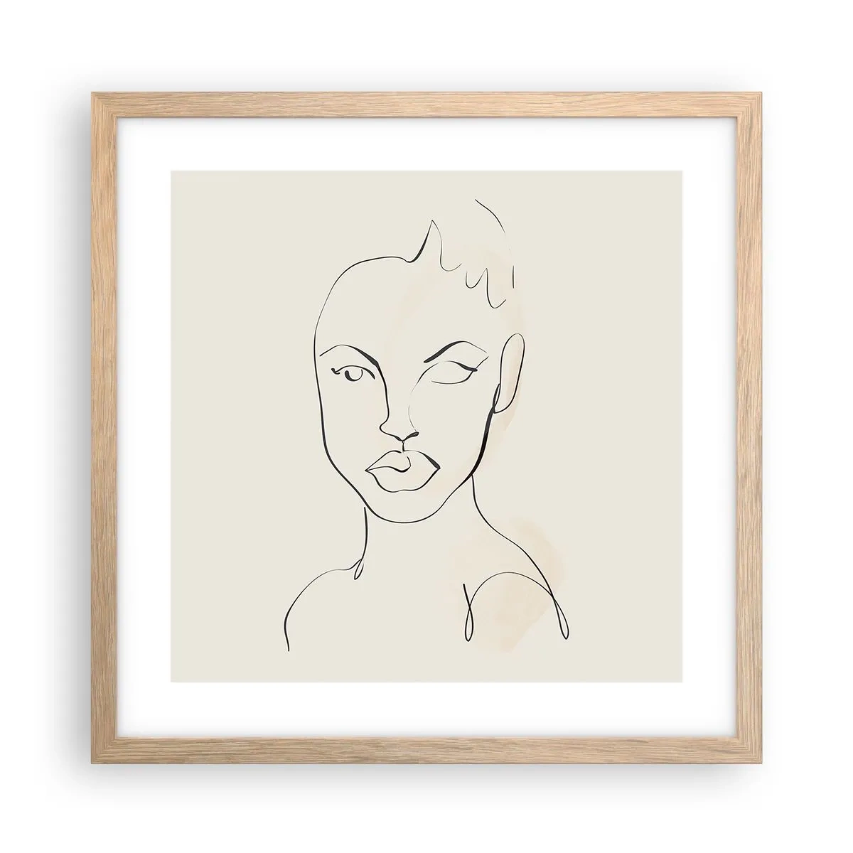 Poster în ramă de stejar deschis - Schiță de senzualitate - 40x40 cm