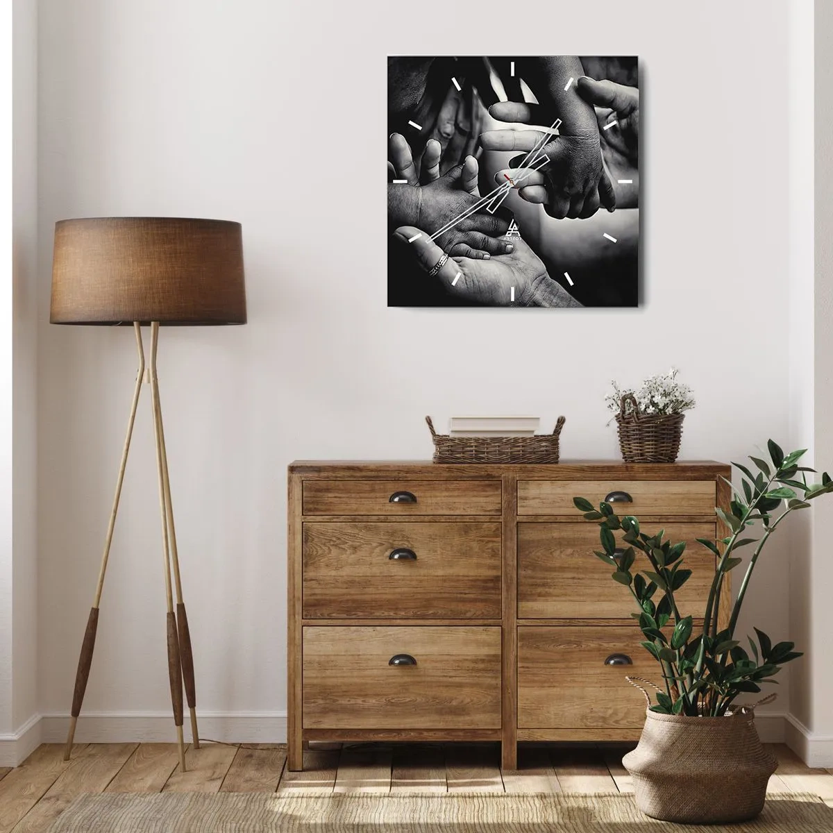 Ceas de perete - Ceas pe sticlă - A fi om - 30x30 cm