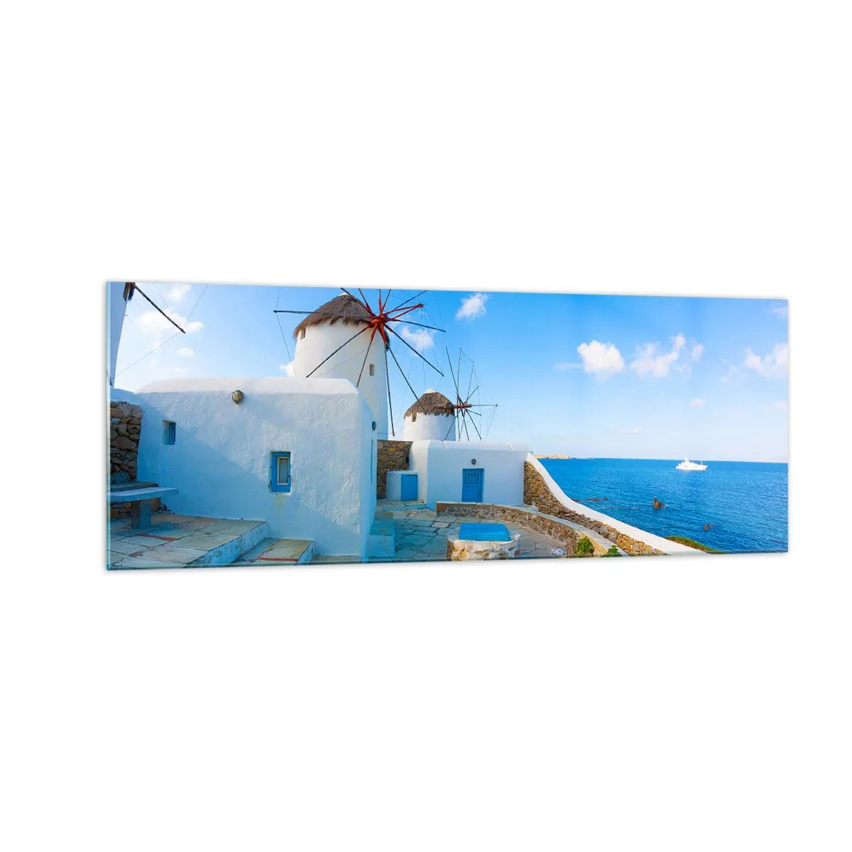 Tablou pe sticlă - Vânt albastru dinspre mare - 140x50 cm