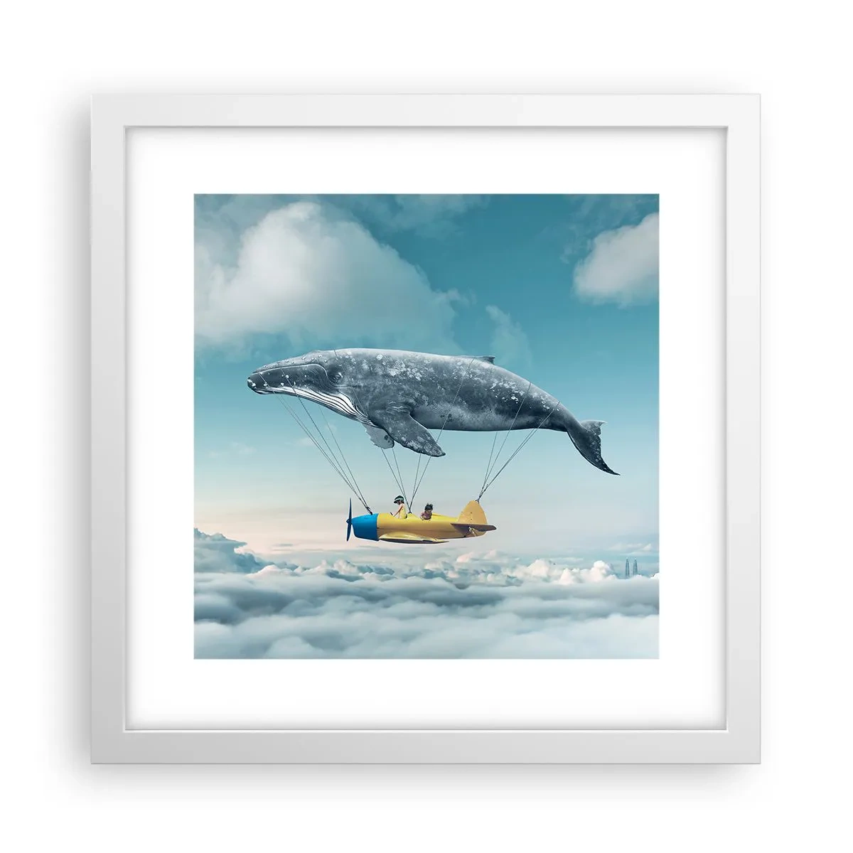 Poster în ramă albă - De ce nu? - 30x30 cm