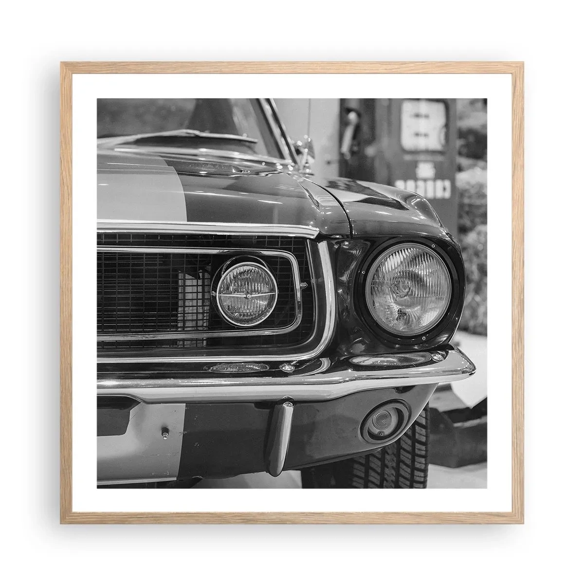 Poster în ramă de stejar deschis - Condus dur - 60x60 cm