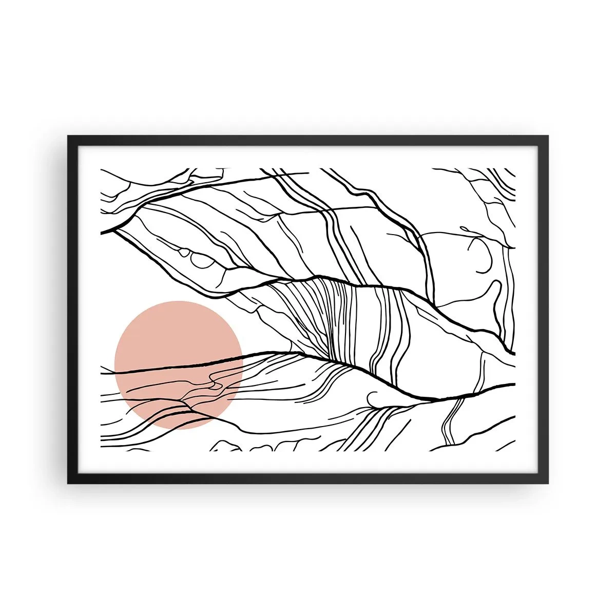 Poster în ramă neagră - Într-o rețea de crengi - 70x50 cm