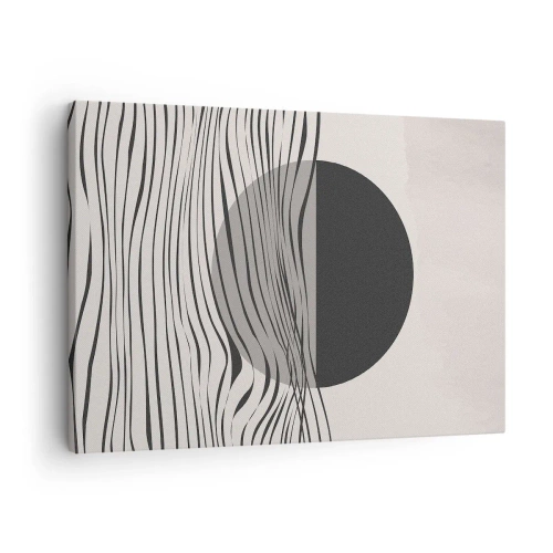 Tablou pe pânză Canvas - Linii abstracte și forme geometrice în culori estompate - 70x50cm - Semicompunere - Decorațiune modernă pentru perete pentru living și dormitor ARTTOR