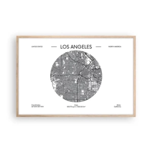 Poster în ramă de stejar deschis - Anatomia Los Angeles - 91x61 cm