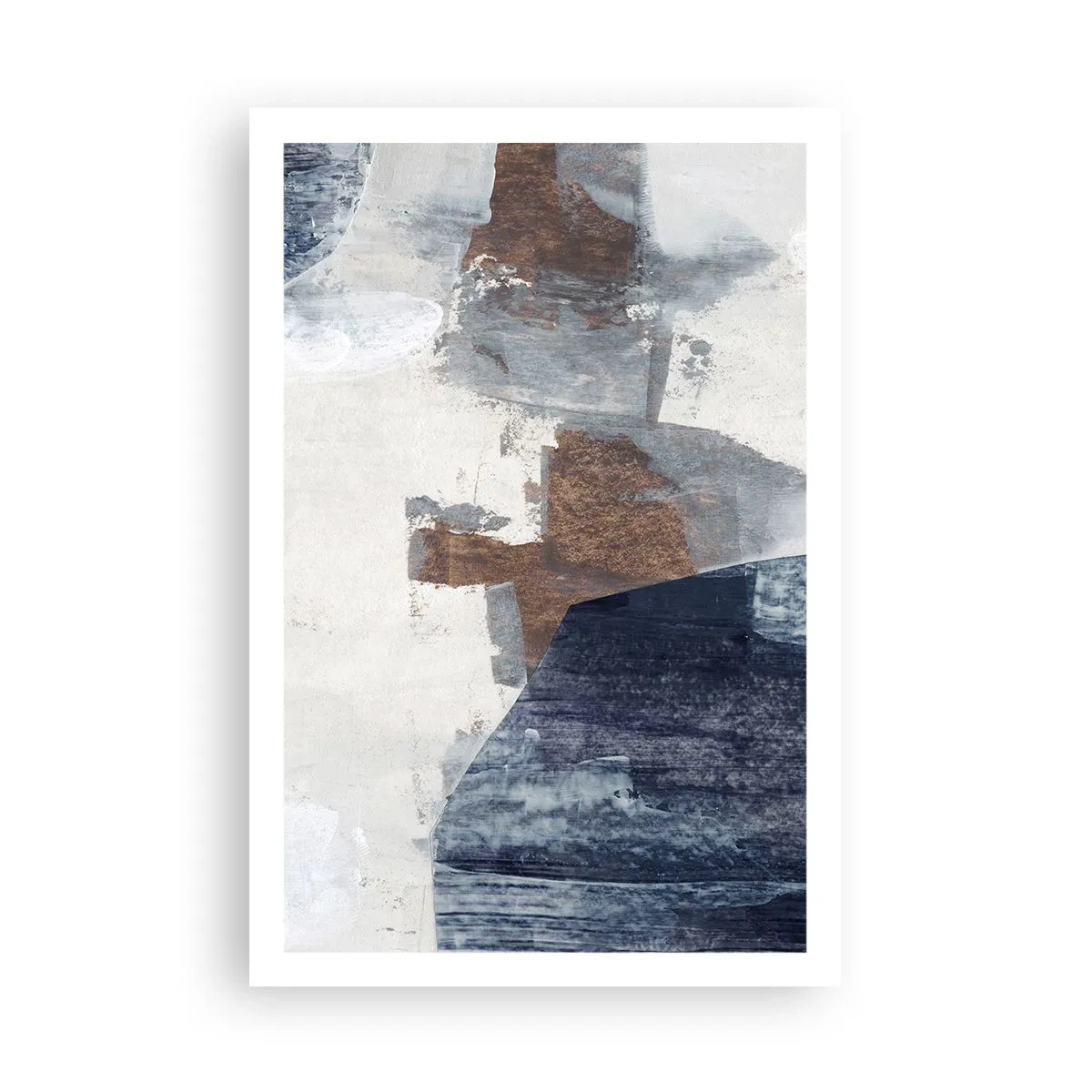 Poster - Forme albastre-maronii - 61x91 cm