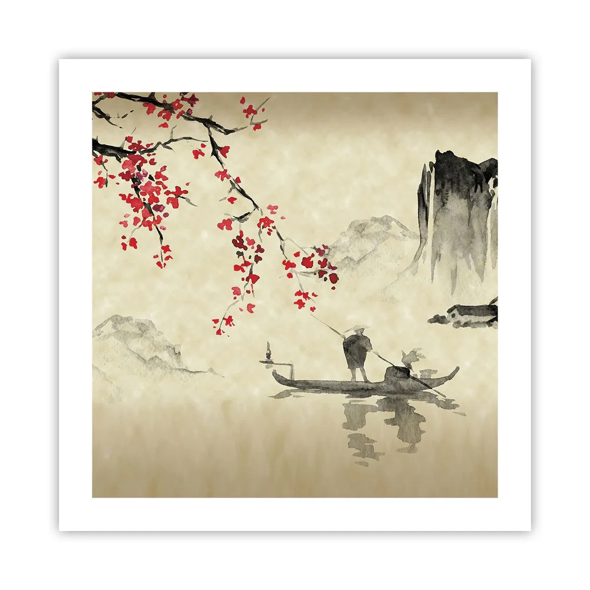 Poster - În țara florilor de cireș - 50x50 cm