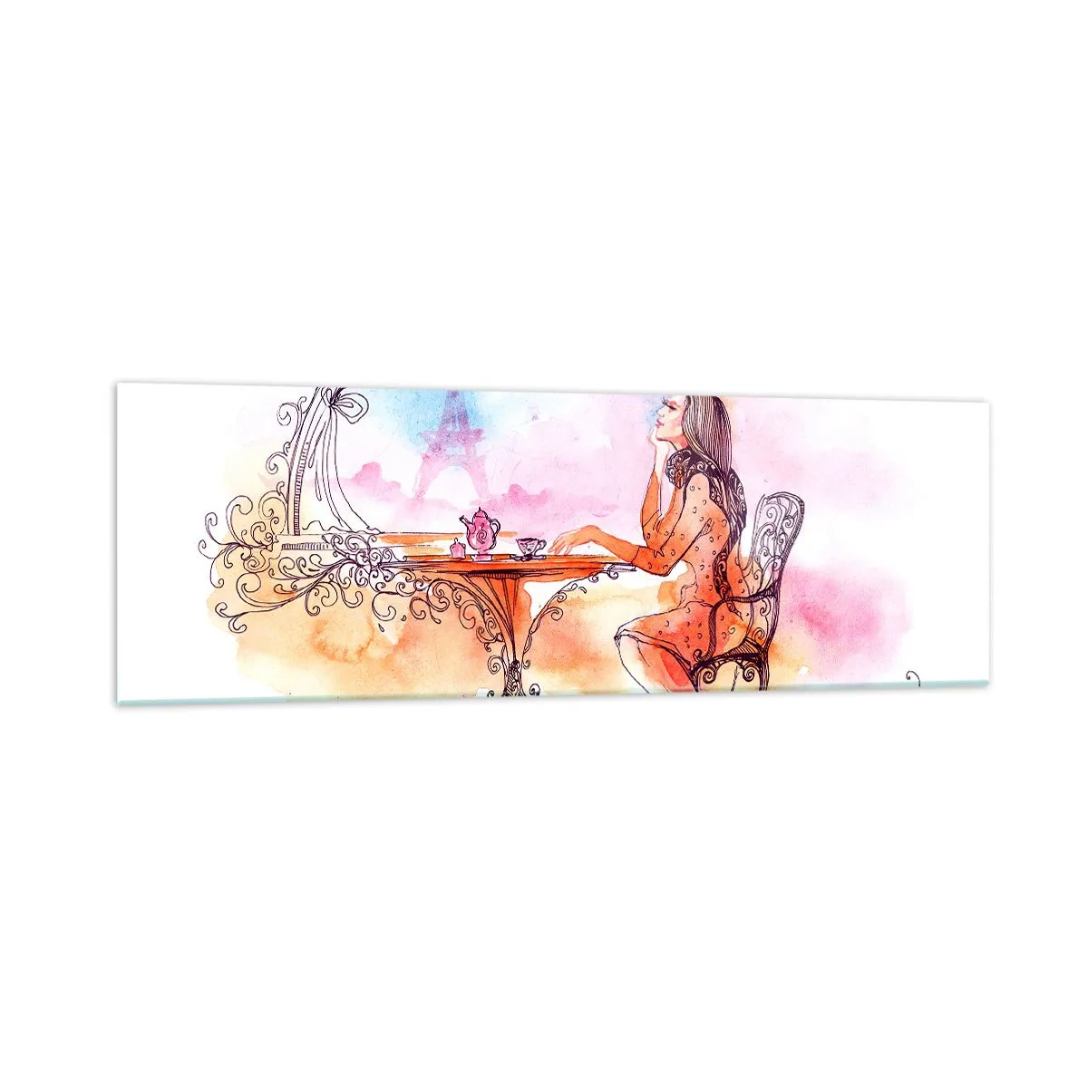 Tablou pe sticlă - Șic parizian - 160x50 cm