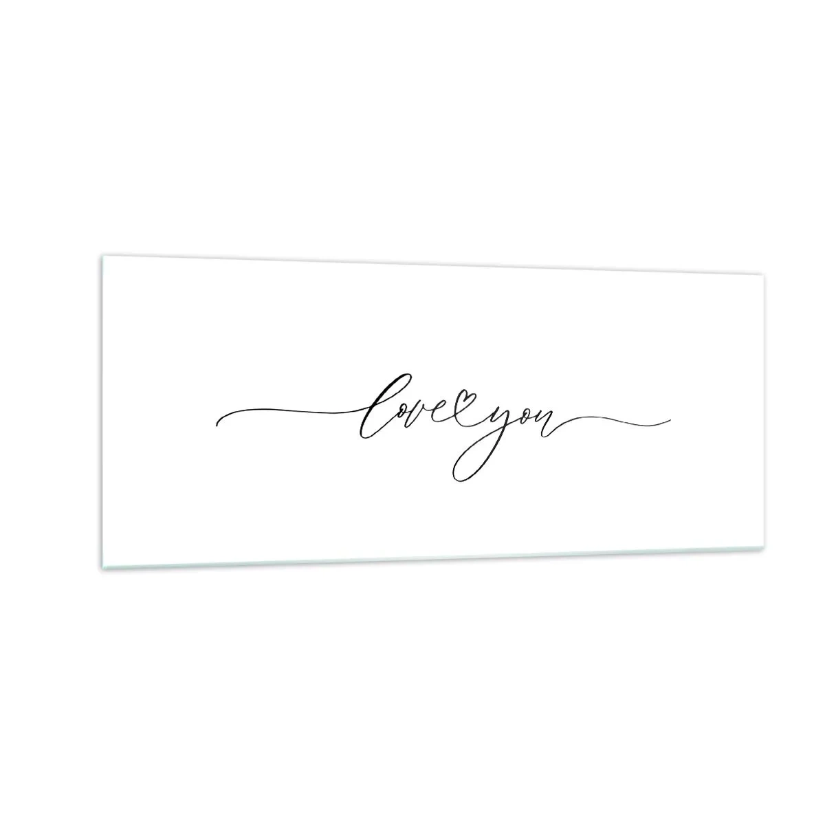 Tablou pe sticlă - Negru pe alb - 100x40 cm