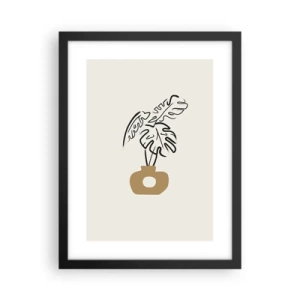 Poster în ramă neagră - Monstera - decorarea casei - 30x40 cm