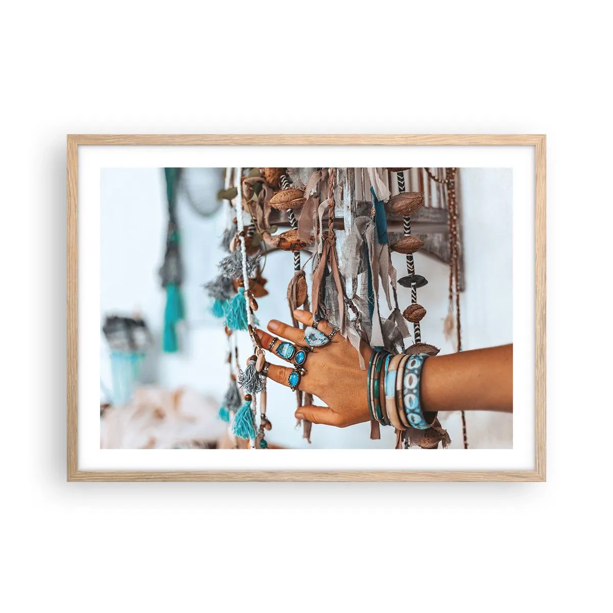 Poster în ramă de stejar deschis - Comori locale - 70x50 cm