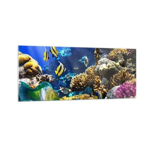 Tablou pe sticlă - Trafic intens pe traseul de vacanță - 100x40 cm