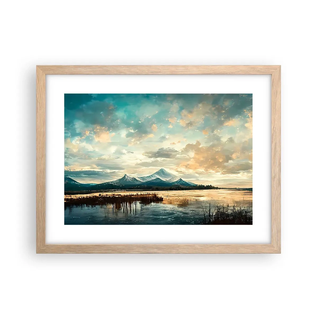 Poster în ramă de stejar deschis - Sub protecția cerului - 40x30 cm