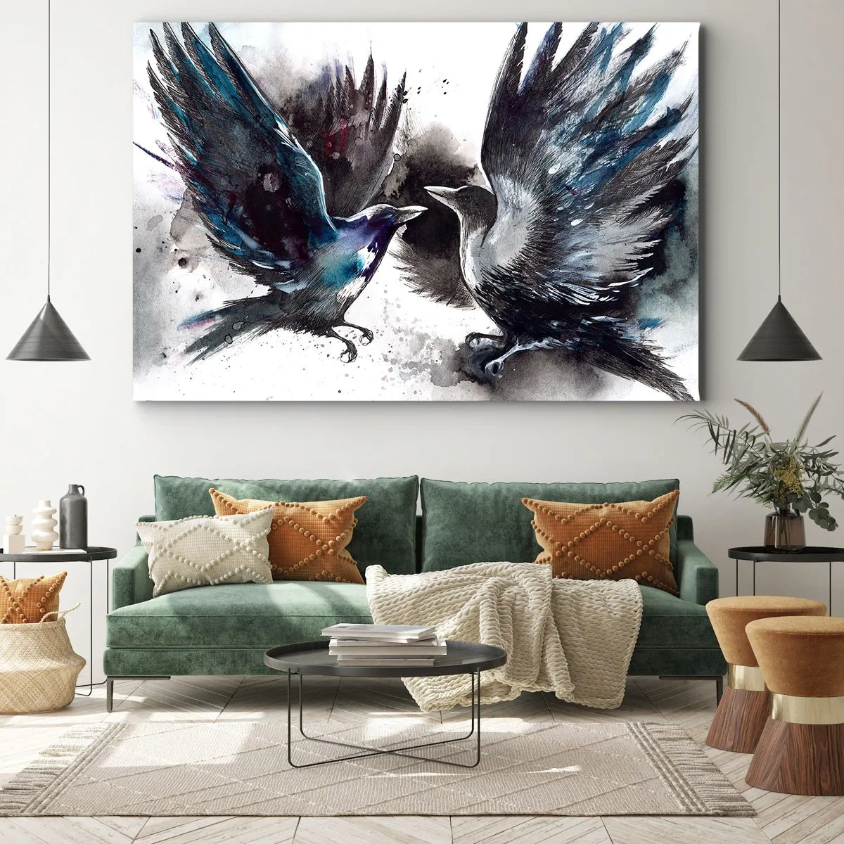 Tablou pe pânză - Bătălia corbilor - 120x80 cm
