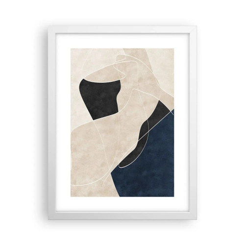 Poster în ramă albă - Compoziție abstractă - contrast de culori - 30x40 cm