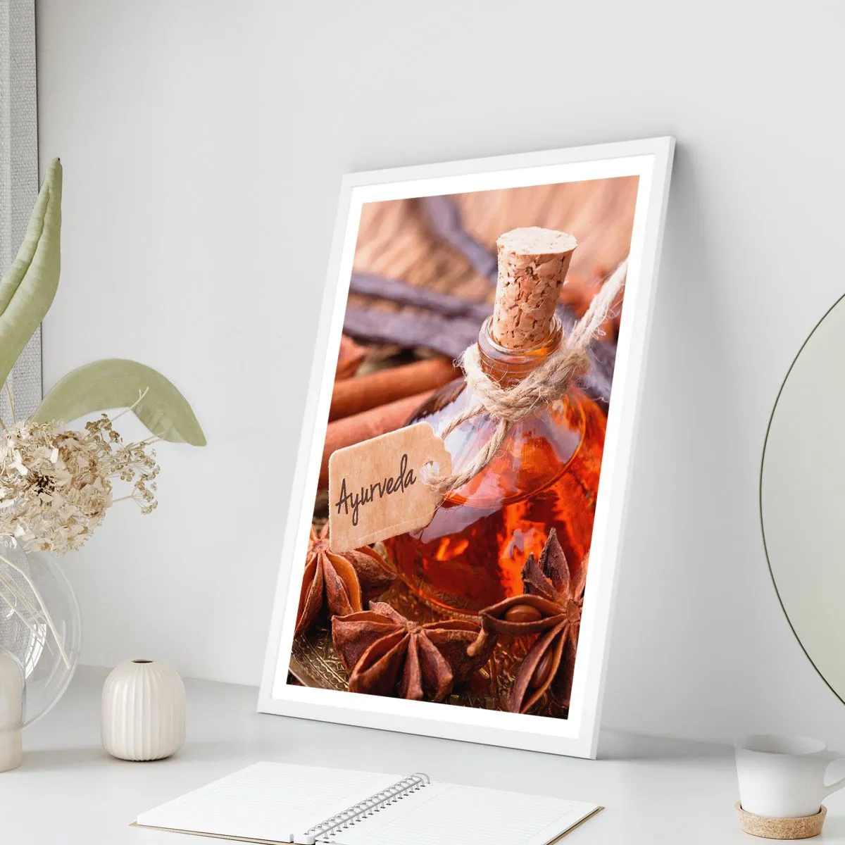 Poster în ramă albă - Unitatea trupului și a spiritului - 40x50 cm