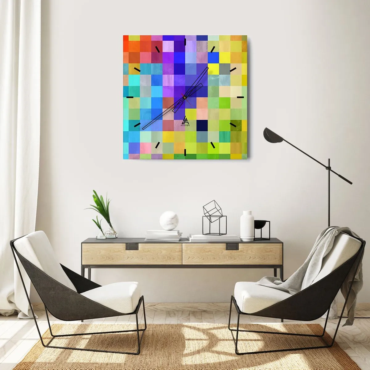 Ceas de perete - Ceas pe sticlă - Fiecare diferit, toate sunt egale - 30x30 cm