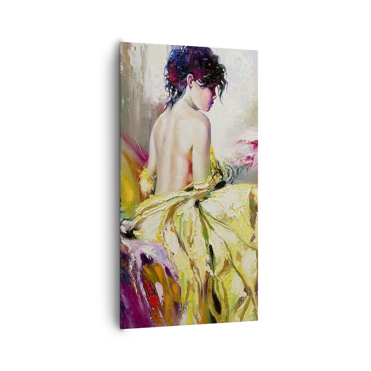 Tablou pe pânză - Mi-aș muia buzele în paharul cu vin de pe masa ta - 65x120 cm