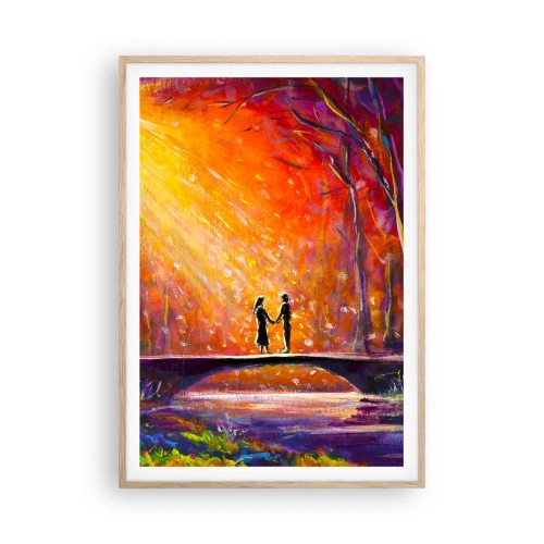 Poster în ramă de stejar deschis - Și cerul îi iubește - 70x100 cm