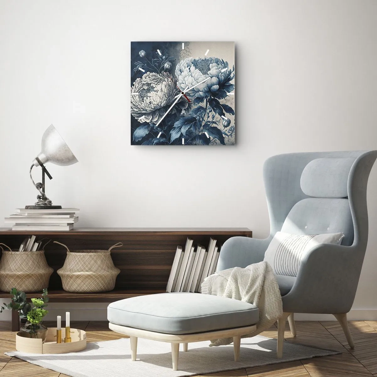 Ceas de perete - Ceas pe sticlă - Pereche asortată - 40x40 cm