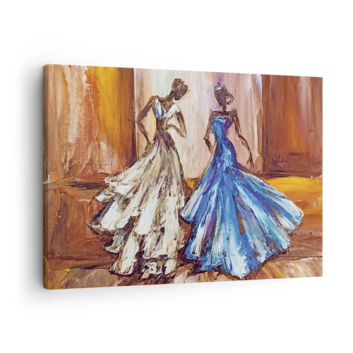 Tablou pe pânză Canvas - Personaje în rochii de seară în stil artistic - 70x50cm - Duetul fermecător - Decorațiune modernă pentru perete pentru living și dormitor ARTTOR