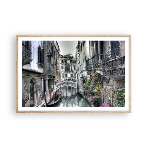 Poster în ramă de stejar deschis - Timp de secole în reverie tăcută - 91x61 cm