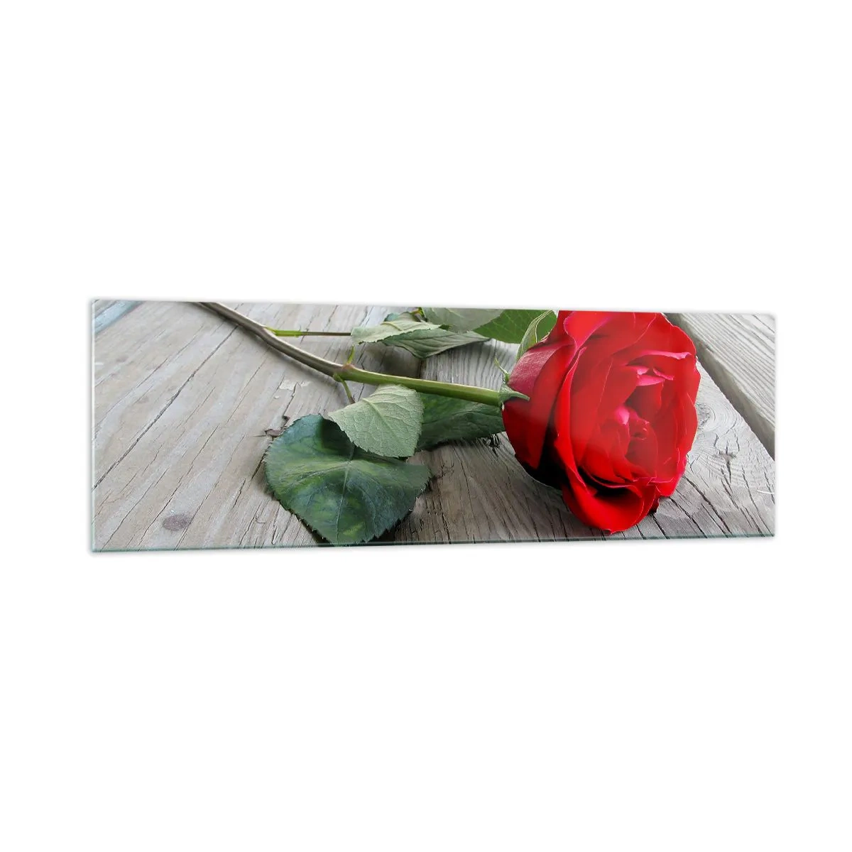 Tablou pe sticlă - Studiu în stacojiu - 160x50 cm