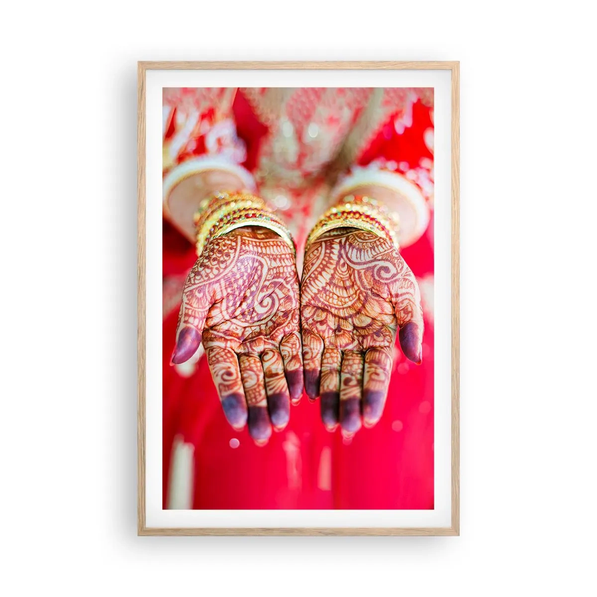 Poster în ramă de stejar deschis - Gata să prindă fericirea - 61x91 cm