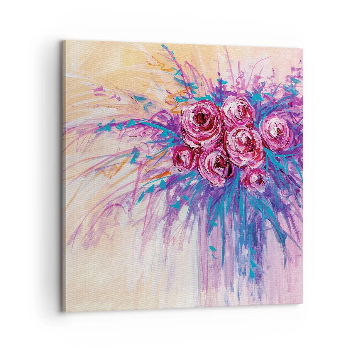 Tablou pe pânză - Fântână de trandafiri - 60x60 cm