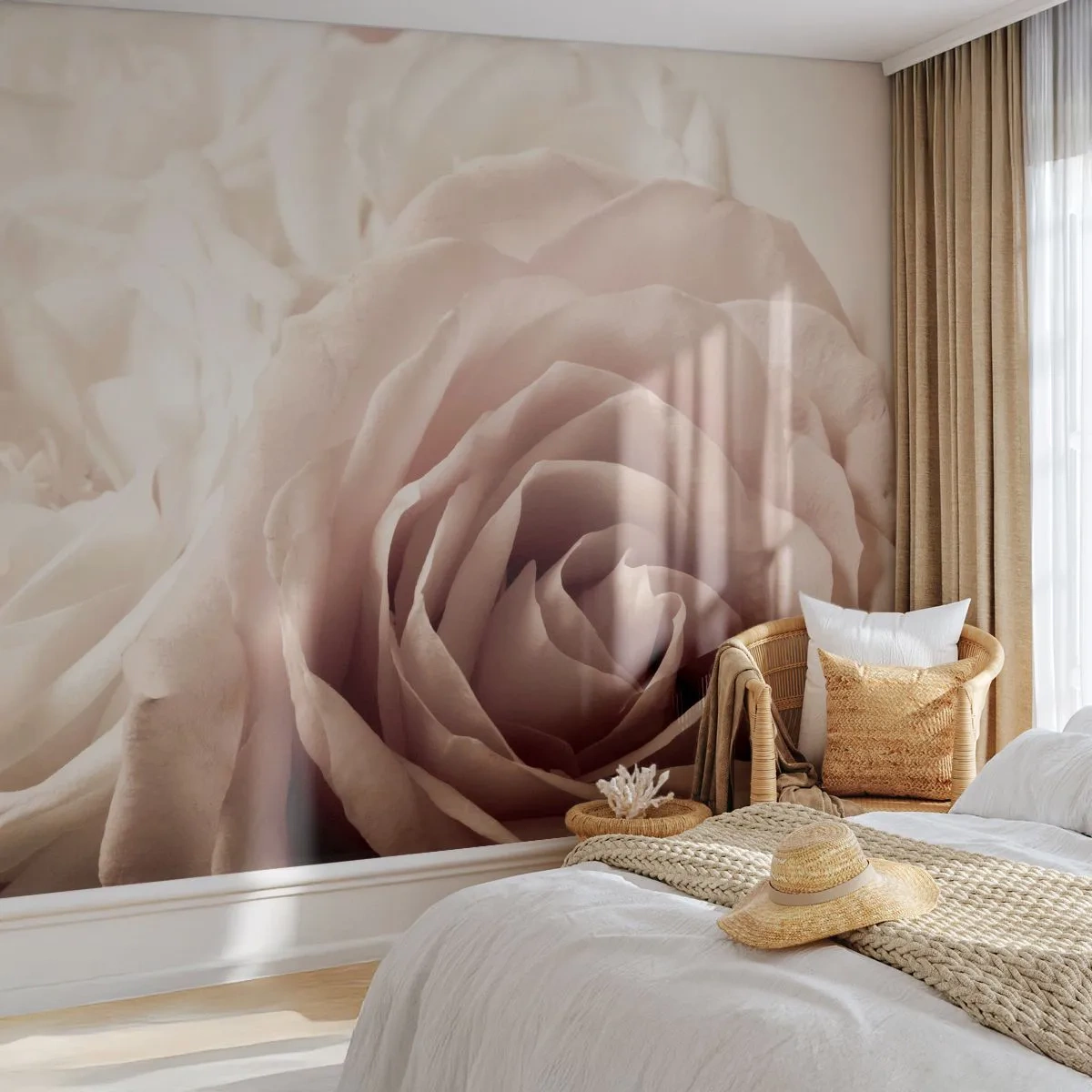 Tapet Premium Sand - În inima unui trandafir - Trandafiri, Flori, Romantic - 100x70 cm