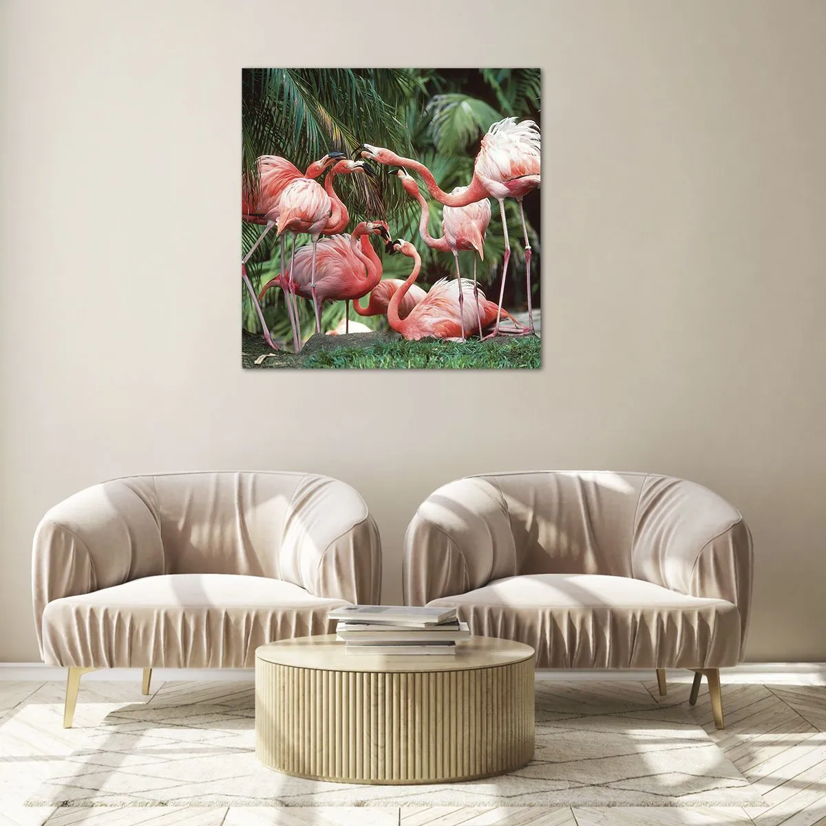 Tablou pe sticlă - Bârfa de după-amiază - 50x50 cm