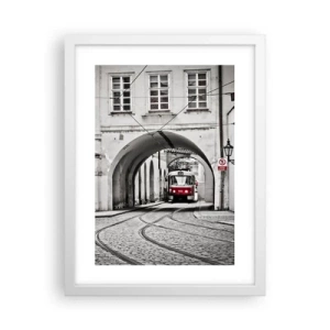 Poster în ramă albă - Printr-un labirint urban - 30x40 cm