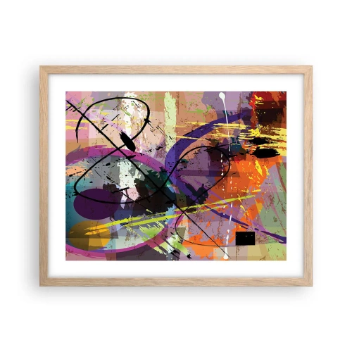 Poster în ramă de stejar deschis - Poate fi drept sau de jur împrejur - 50x40 cm