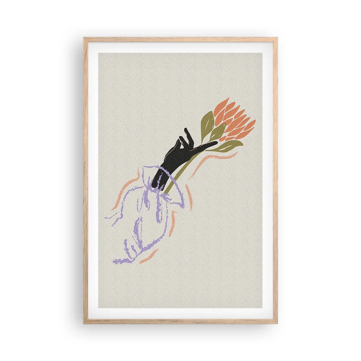 Poster în ramă de stejar deschis - Atingere surorială - 61x91 cm