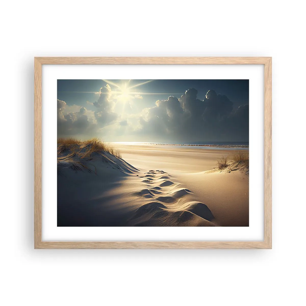 Poster în ramă de stejar deschis - Peisaj liniștitor - 50x40 cm