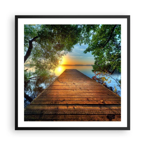 Poster în ramă neagră - Nu te grăbi, stai jos - 60x60 cm