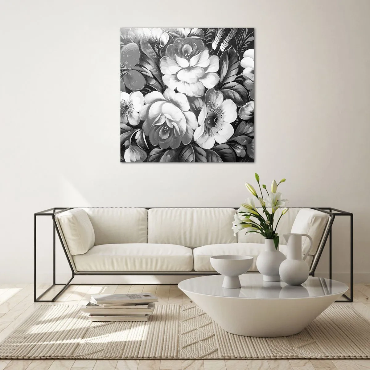 Tablou pe sticlă - Frumoase chiar și în gri - 40x40 cm