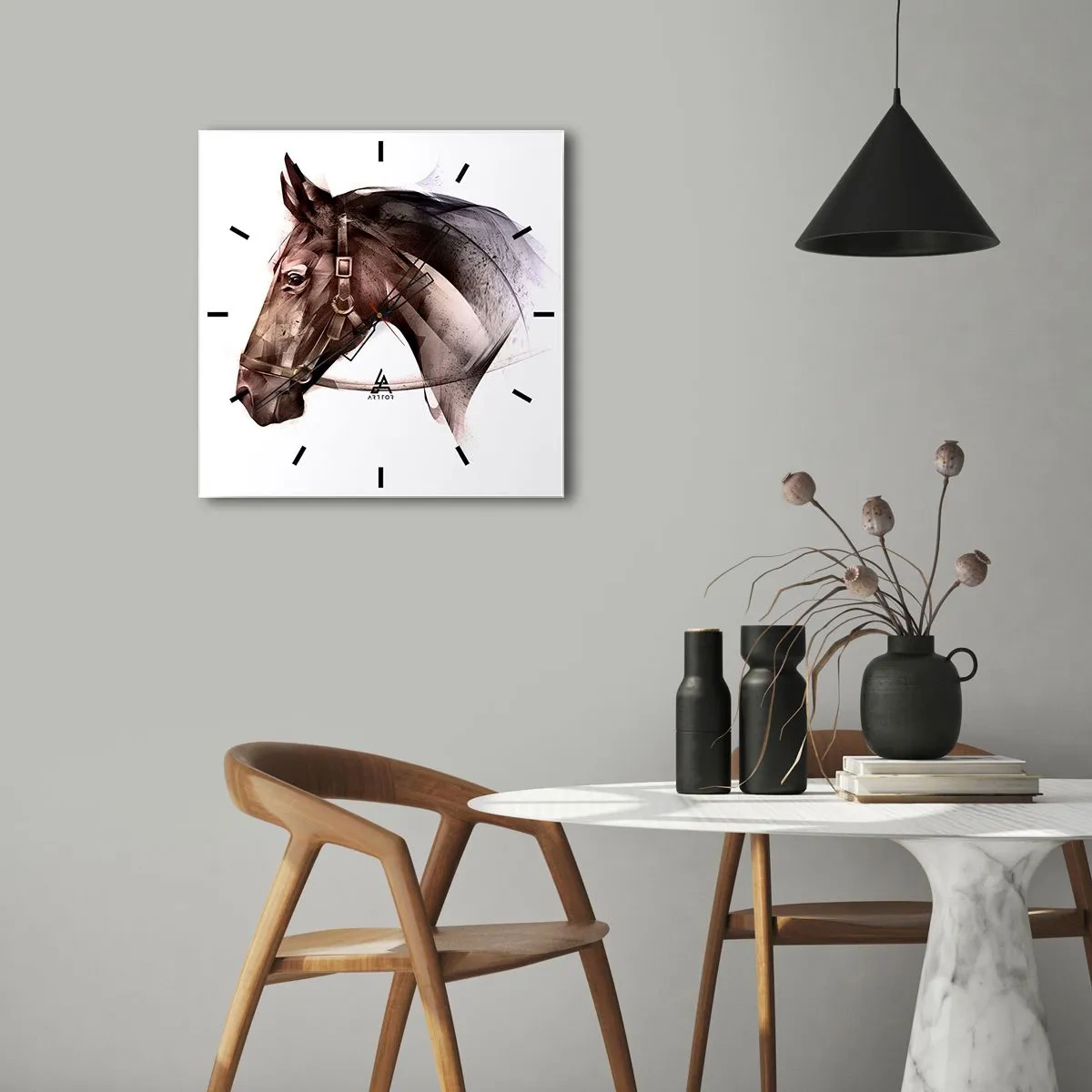 Ceas de perete - Ceas pe sticlă - Ce farmec - 40x40 cm