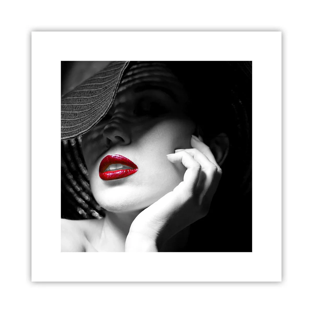 Poster - Studiu în stacojiu - 30x30 cm